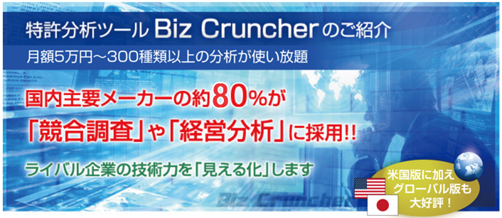 特許分析ツールBiz Cruncherのご紹介